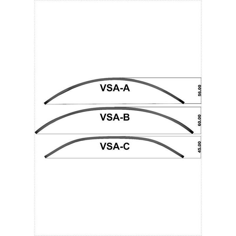 Spoiler MRA transparente tipo VSA.B (33/22cm) con abrazaderas