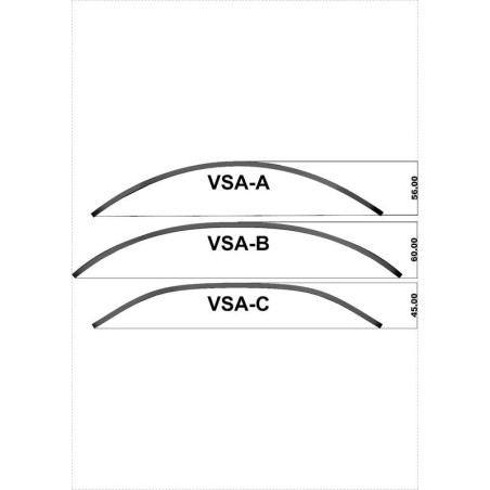 Spoiler MRA transparente tipo VSA.B (33/22cm) con abrazaderas
