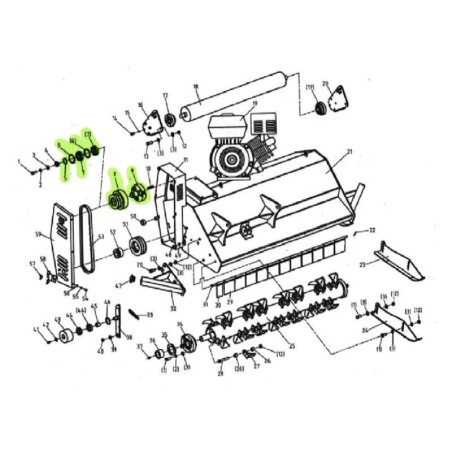 Recambio para cortacésped ART SLH-120 - Rueda de la correa - (Piezas Nº5 / 6 / 7 / 8 / 9)
