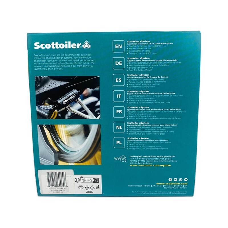 Sistema de lubricación SCOTTOILER xSystem 3.0 + Lubricante All Climate Biodegradable Green 250ml