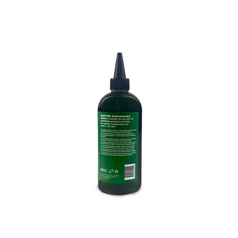 Lubricante SCOTTOILER Biodegradable Green para sistemas de lubricación de cadena - Bote 250ml