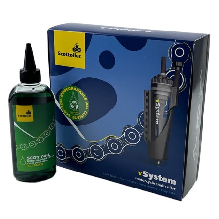 Sistema de lubricación SCOTTOILER vSystem Universal Edition + Lubricante Biodegradable Green