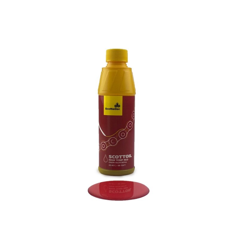 Lubricante SCOTTOILER High Temp Red para sistemas de lubricación de cadena - Bote 250ml