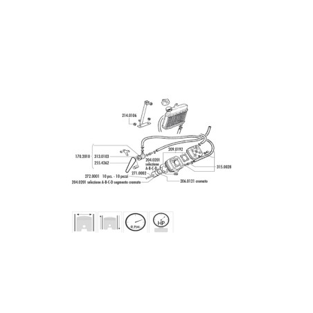Kit de cilindro completo POLINI aluminio H2O Ø46mm