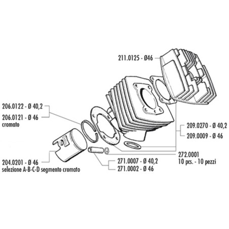Kit de cilindro POLINI - ø 40,2mm