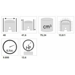 Kit grupo térmico Polini Zundapp S6000 (41,6) 80 cc 2