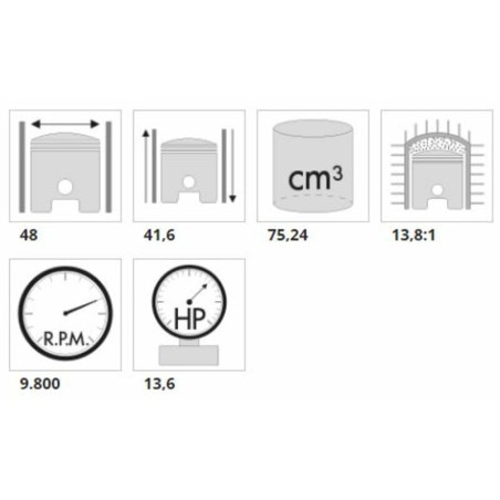 Kit grupo térmico Polini Zundapp S6000 (41,6) 80 cc