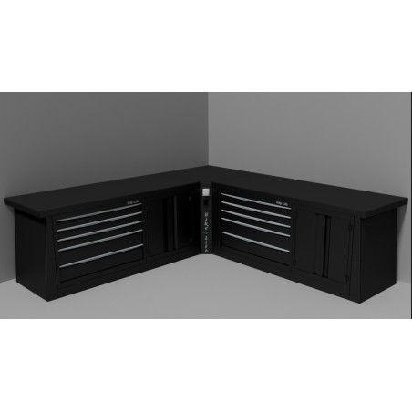 Panel de conexión de esquina entre bancos de trabajo Bike-Lift, con alimentación y manguera de aire - MF-PANG-900 A/E