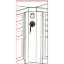 Panel de conexión de esquina entre bancos de trabajo Bike-Lift, con alimentación y manguera de aire - MF-PANG-900 A/E 2