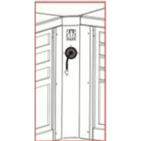 Panel de conexión de esquina entre bancos de trabajo Bike-Lift, con alimentación y manguera de aire - MF-PANG-900 A/E