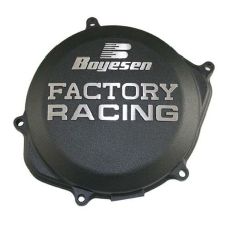 Tapa de embrague BOYESEN Factory Racing negro - Kawasaki KX250 (95-02)