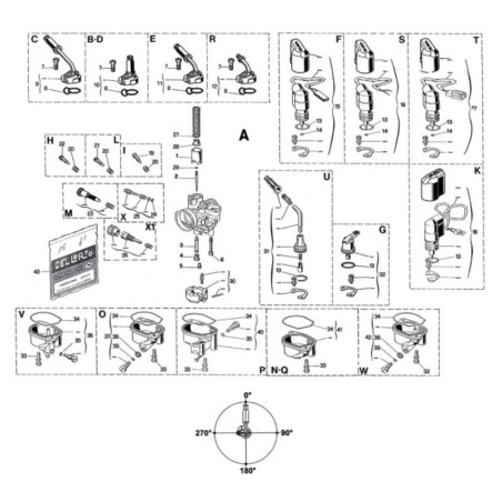 Carburador DELLORTO 17,5 PHVA minarelli horizontal