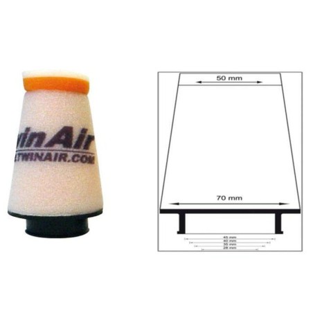 Filtro de aire Twin Air cónico manguito Ø40mm - 158968