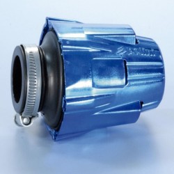 Filtro de potencia (air box) Polini, cromado, azul, recto, Ø46 (203.0112)