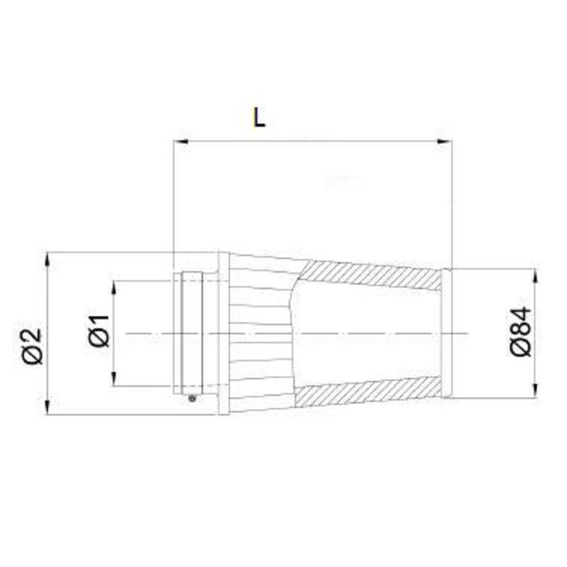 Filtro de aire BMC universal cónico Ø50mm x 128mm