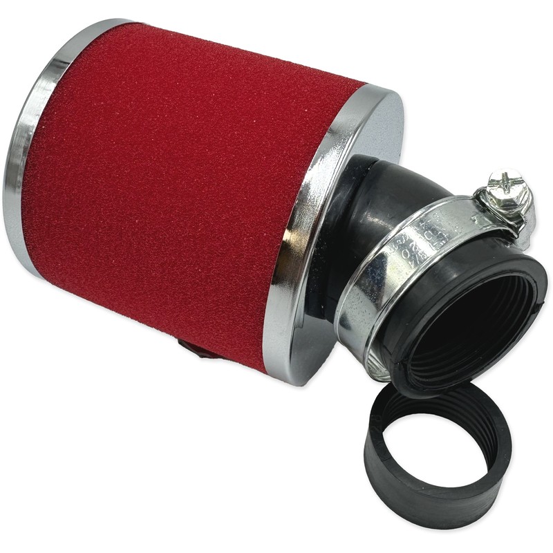 Filtro de aire V PARTS espuma 80x80mm Ø28/35mm inclinado 45° - Rojo