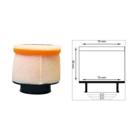 Filtro de aire Twin Air cilíndrico manguito Ø40mm - 158972