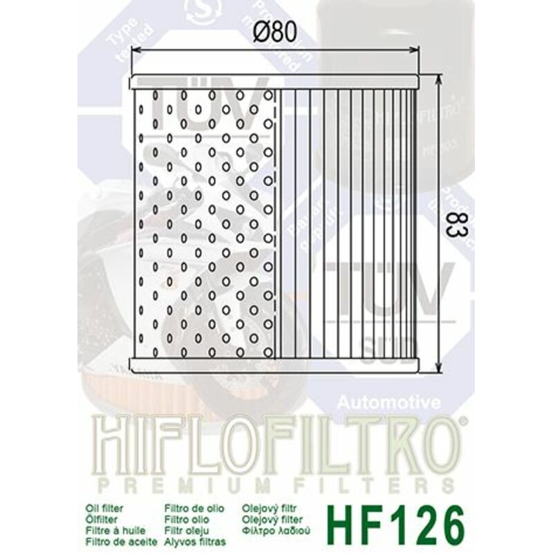 Filtro de aceite HIFLOFILTRO - HF126