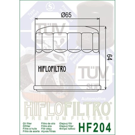 Filtro de aceite HIFLOFILTRO cromo - HF204C