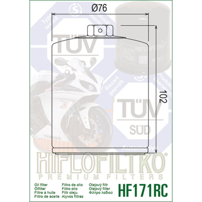 Filtro de aceite HIFLOFILTRO Performance chrome - HF171CRC
