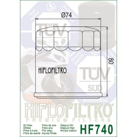 Filtro de aceite HIFLOFILTRO - HF740