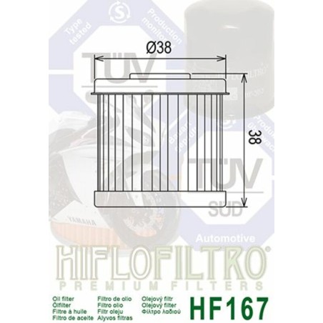 Filtro de aceite HIFLOFILTRO - HF167