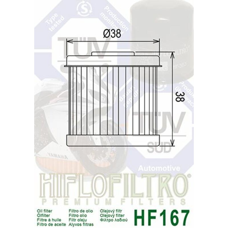 Filtro de aceite HIFLOFILTRO - HF167