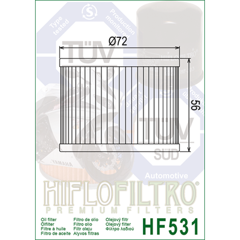 Filtro de aceite HIFLOFILTRO - HF531