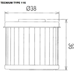 Filtro de aceite TECNIUM - 791802 2