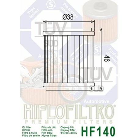 Filtro de aceite HIFLOFILTRO - HF140