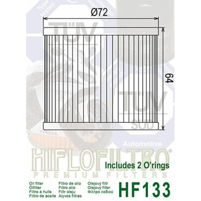 Filtro de aceite HIFLOFILTRO - HF133