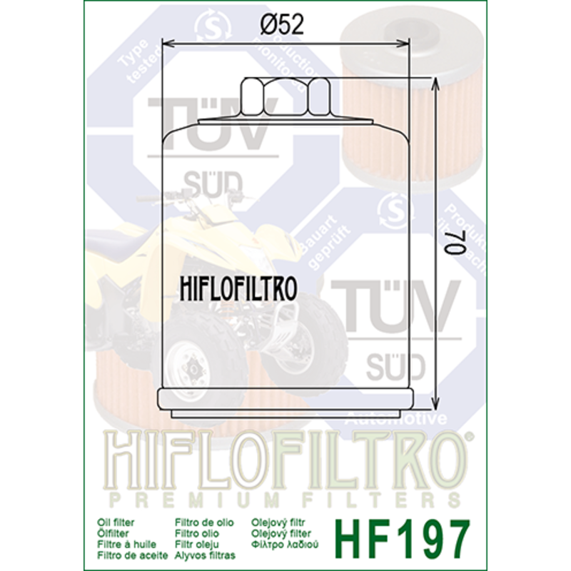 Filtro de aceite HIFLOFILTRO - HF197