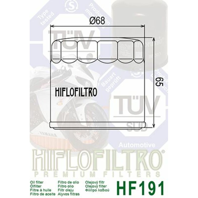 Filtro de aceite HIFLOFILTRO - HF191