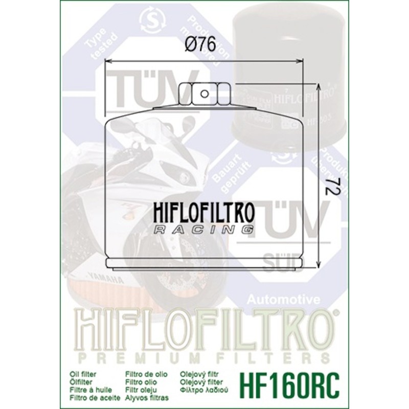 Filtro de aceite HIFLOFILTRO Racing - HF160RC