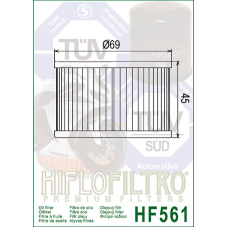 Filtro de aceite HIFLOFILTRO - HF561