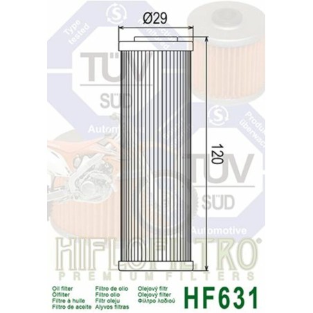 Filtro de aceite HIFLOFILTRO - HF631