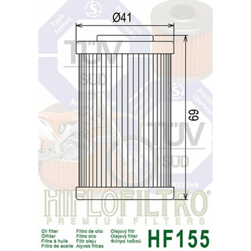 Filtro de aceite HIFLOFILTRO - HF155