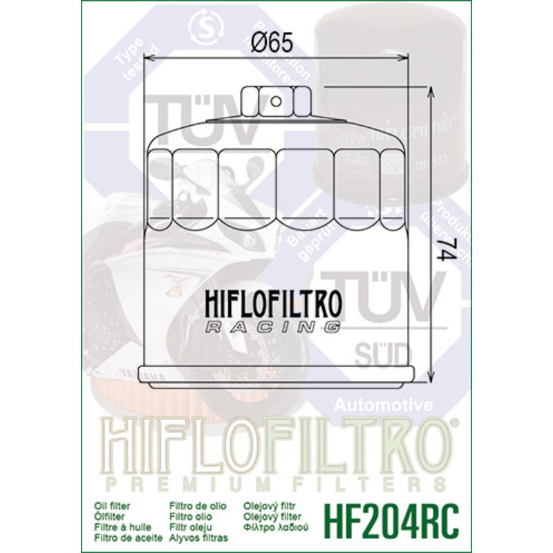 Filtro de aceite HIFLOFILTRO Racing - HF204RC