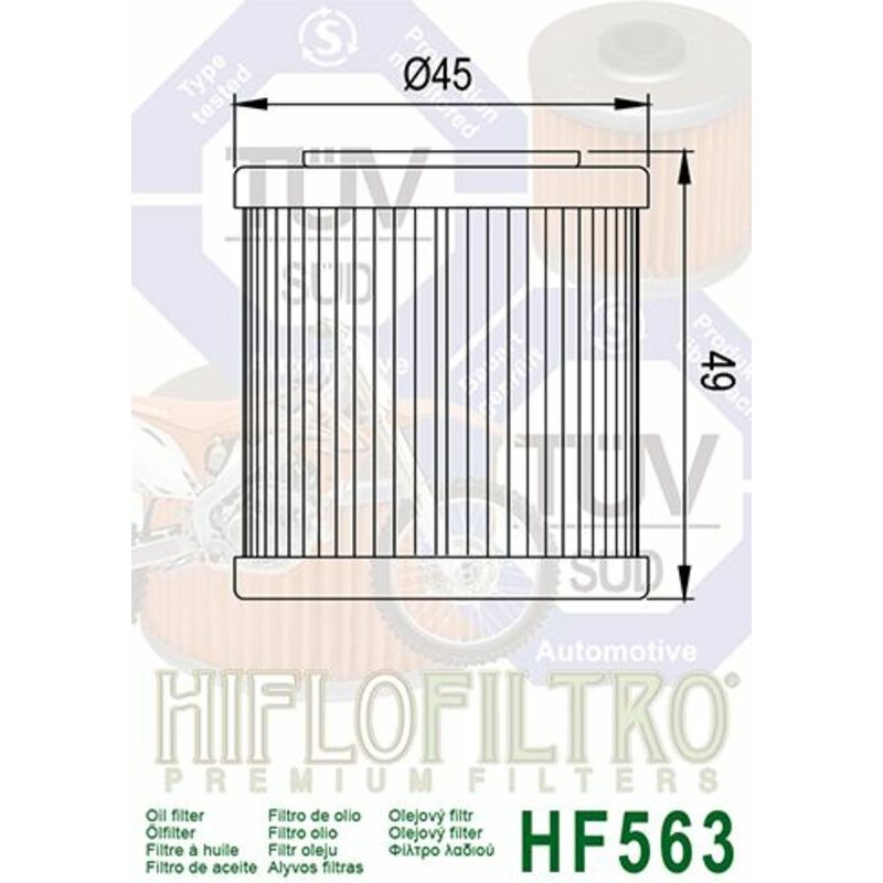 Filtro de aceite HIFLOFILTRO - HF563