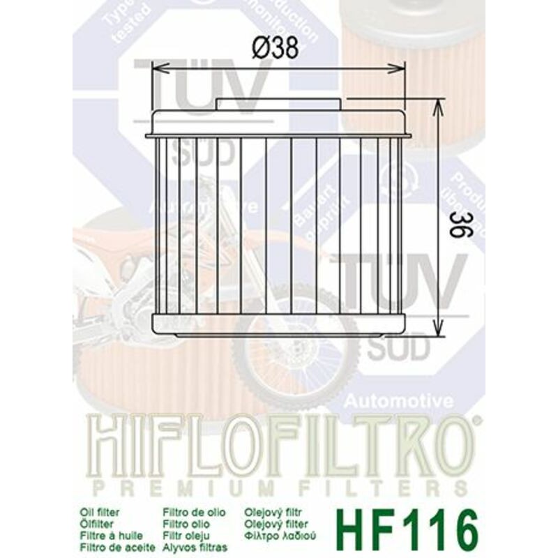 Filtro de aceite HIFLOFILTRO - HF116