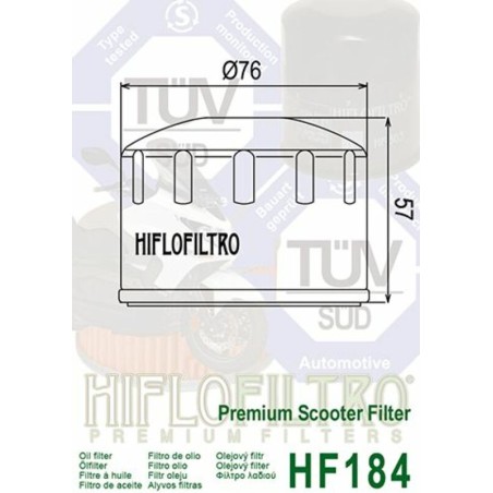 Filtro de aceite HIFLOFILTRO - HF184