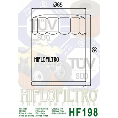 Filtro de aceite HIFLOFILTRO - HF198
