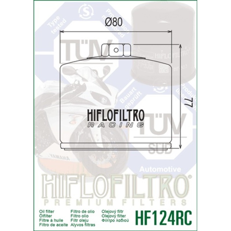 Filtro de aceite HIFLOFILTRO Racing - HF124RC