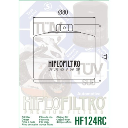 Filtro de aceite HIFLOFILTRO Racing - HF124RC