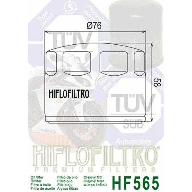 Filtro de aceite HIFLOFILTRO - HF565