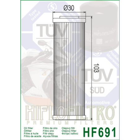 Filtro de aceite HIFLOFILTRO - HF691