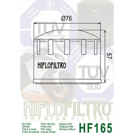 Filtro de aceite HIFLOFILTRO - HF165