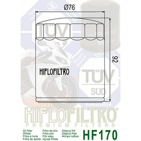 Filtro de aceite HIFLOFILTRO - HF170B