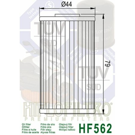 Filtro de aceite HIFLOFILTRO - HF562