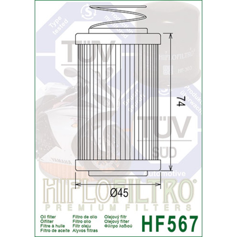 Filtro de aceite HIFLOFILTRO - HF567